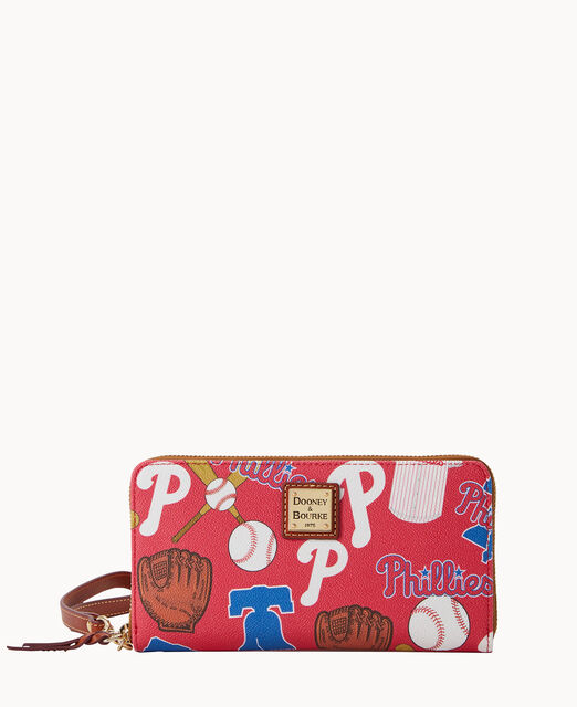 MLB Phillies Large Zip Around Wristlet