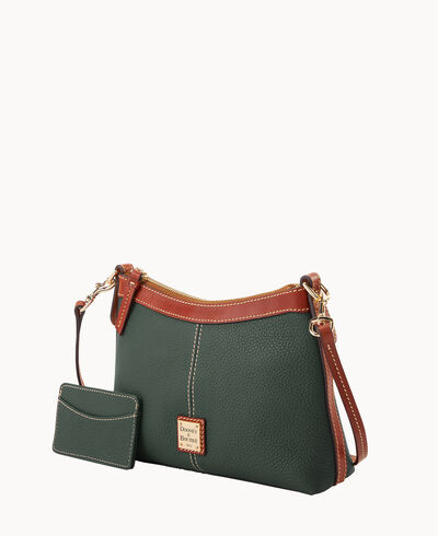Pebble Grain Crossbody Pouch With Business Card Case