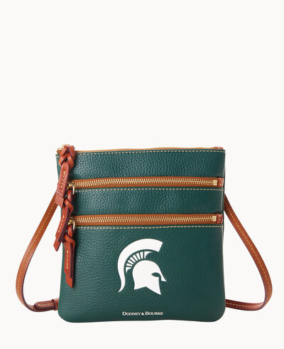 NCAA Michigan State Triple Zip Crossbody