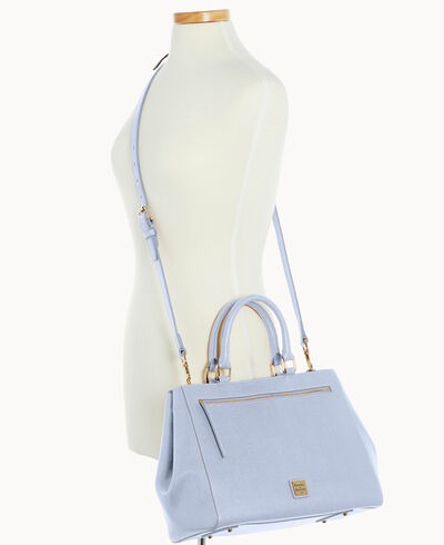 Saffiano Zip Satchel
