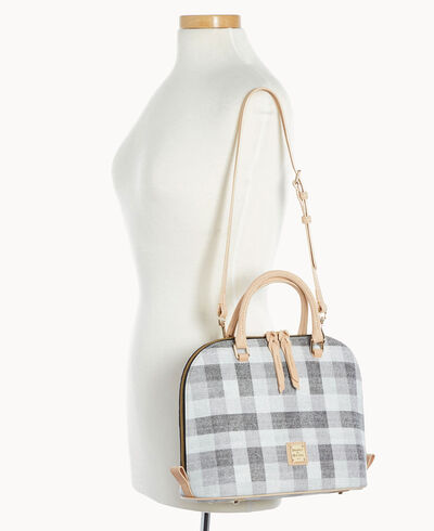 Quadretto Check Zip Zip Satchel