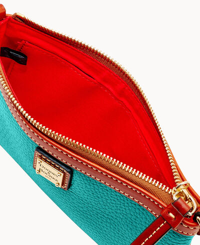 Pebble Grain Large Slim Wristlet