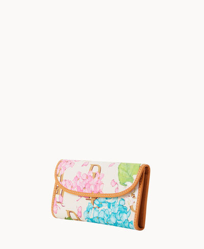 Hydrangea Monogram Continental Clutch