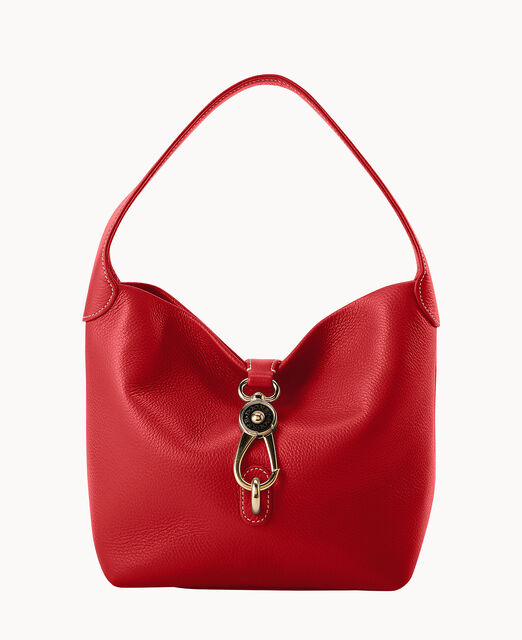 Lucca Leather Logo Lock Hobo