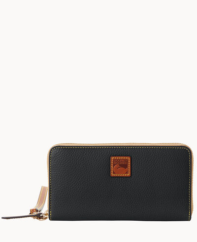 Pebble Grain Large Zip Around Wristlet