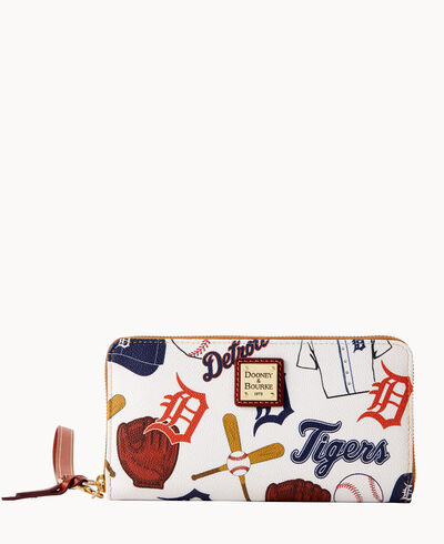 MLB Tigers Large Zip Around Wristlet