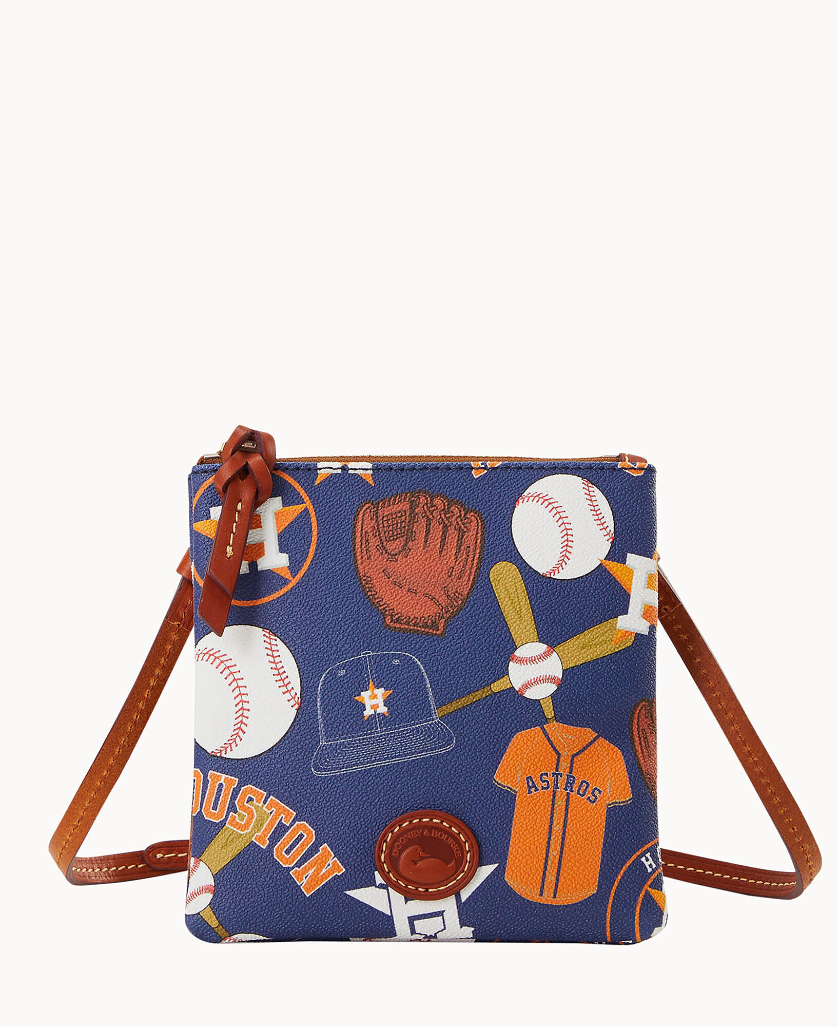 Dooney Bourke MLB Astros Small North South Top Zip Crossbody