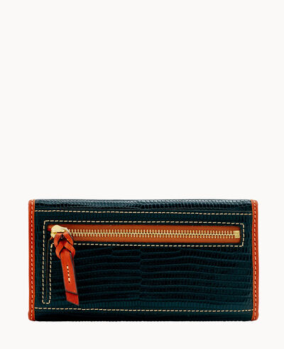 Embossed Lizard Continental Clutch