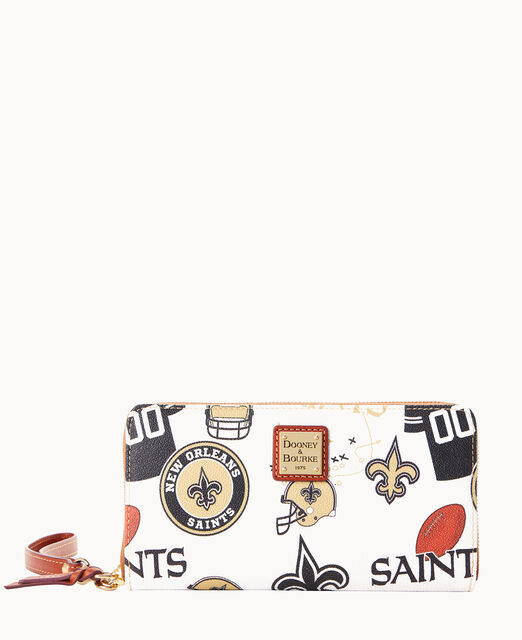 NFL Saints Large Zip Around Wristlet