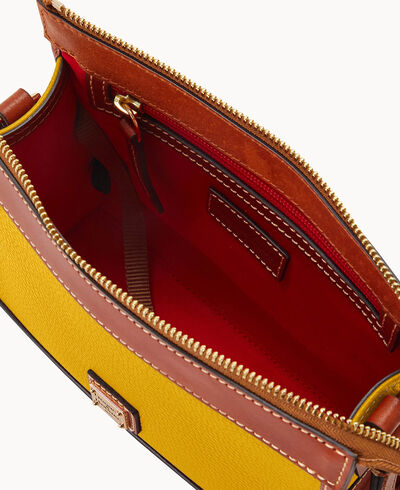 Pebble Grain Zip Crossbody With Small Coin Case