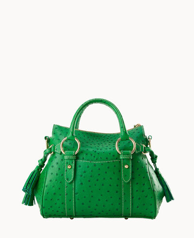 Ostrich Satchel With Pocket