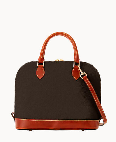 Pebble Grain Zip Zip Satchel