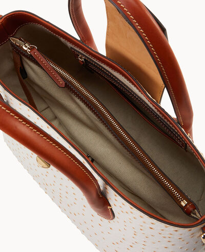 Ostrich Turnlock Handle Tote 30