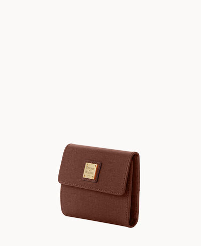 Saffiano Small Flap Credit Card Wallet