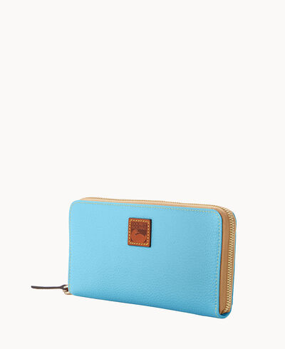 Pebble Grain Large Zip Around Wristlet