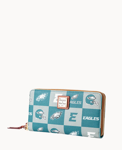 NFL Eagles Large Zip Around Wristlet