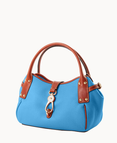 Pebble Grain Small Logo Lock Satchel
