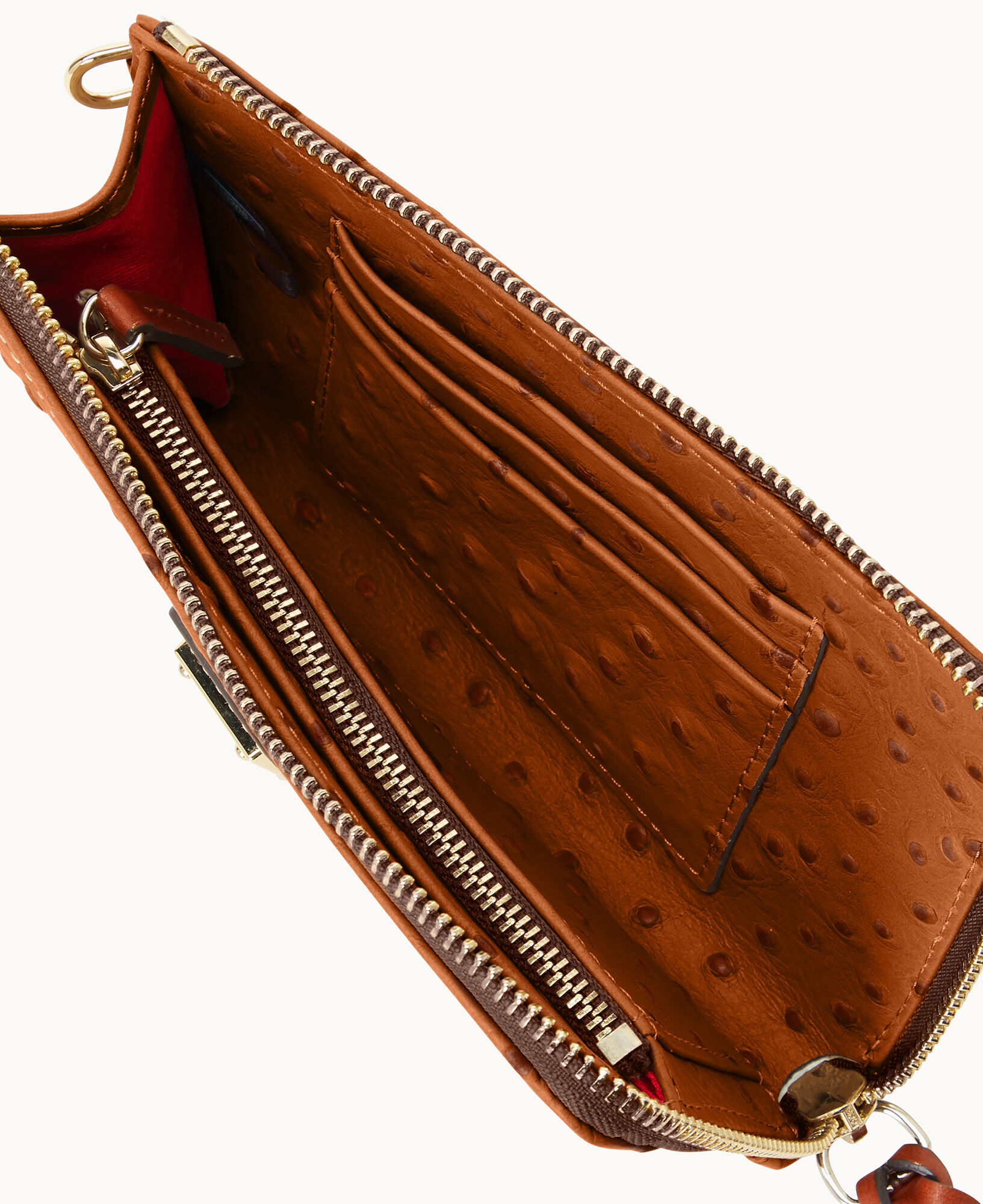 Dooney Bourke Ostrich Folded Zip Wristlet