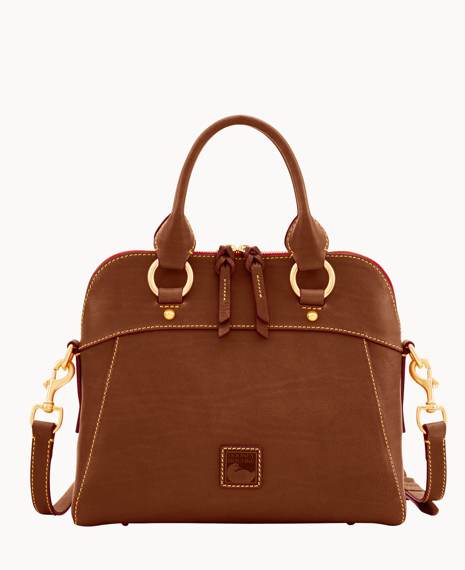 DOONEY AND BOURKE FLORENTINE CAMERON SATCHEL CHESTNUT