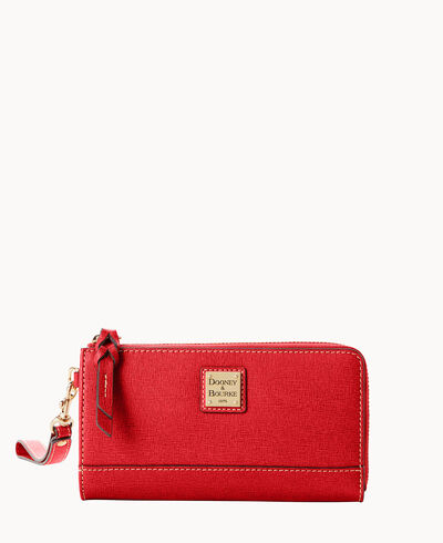 Saffiano Folded Zip Wristlet