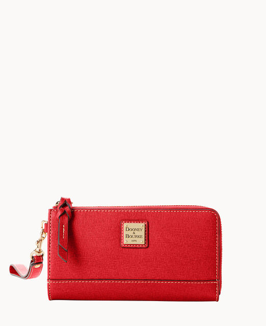 Saffiano Folded Zip Wristlet