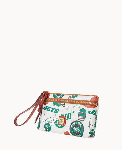 NFL Jets Double Zip Wristlet