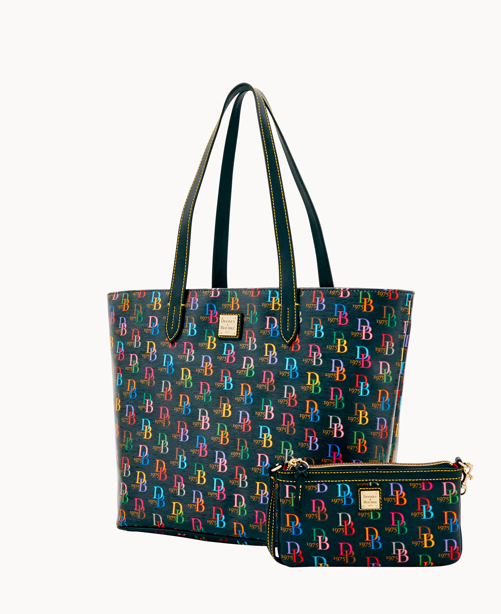 Dooney Bourke DB75 Multi Lg Zip Top Shopper Slim Wristlet