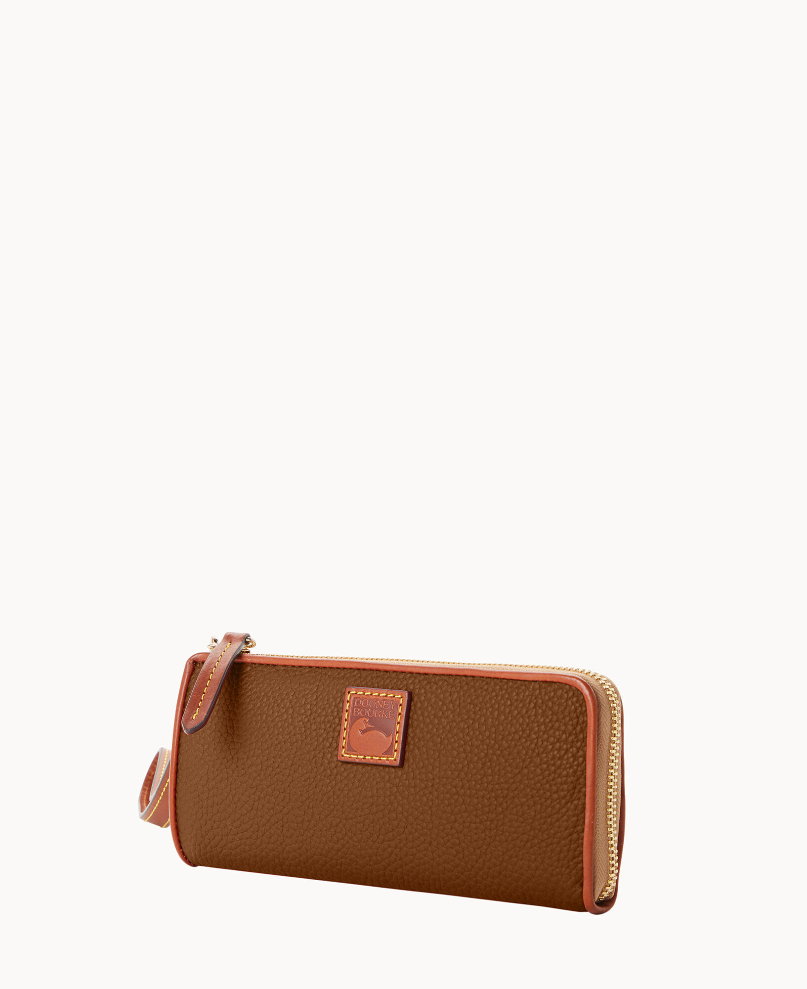 Pebble Grain Zip Clutch Wristlet