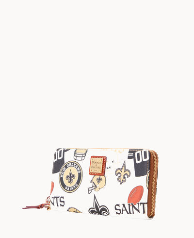 NFL Saints Large Zip Around Wristlet