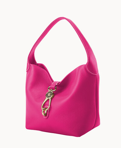 Lucca Leather Logo Lock Hobo