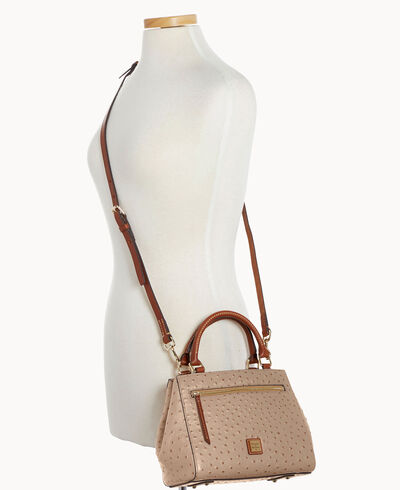 Ostrich Small Zip Satchel