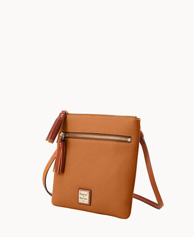 Pebble Grain Double Zip Tassel Crossbody