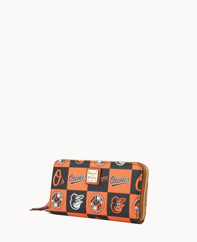MLB Orioles Large Zip Around Wristlet