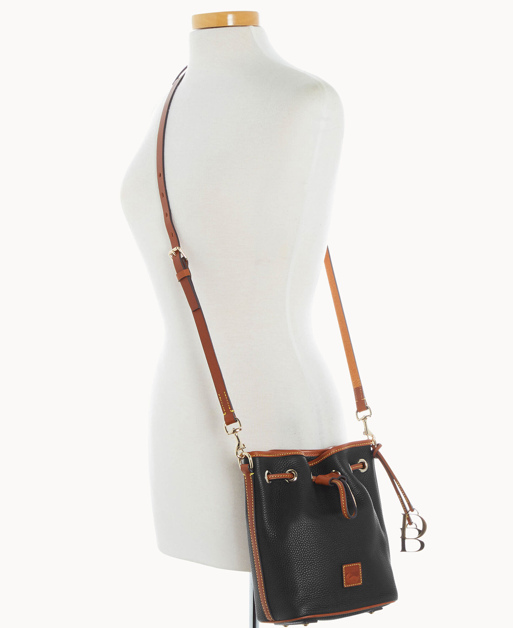 Dooney Bourke Women s Pebble Grain Small Drawstring Leather Shoulder Bag in Teal