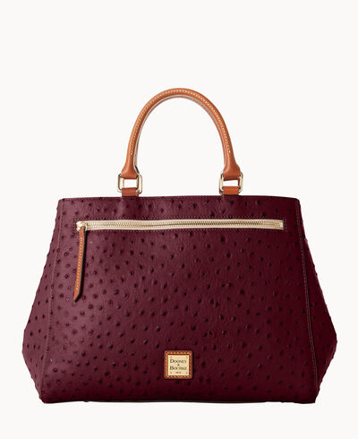 Ostrich Zip Satchel