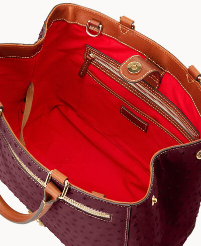 Ostrich Zip Satchel