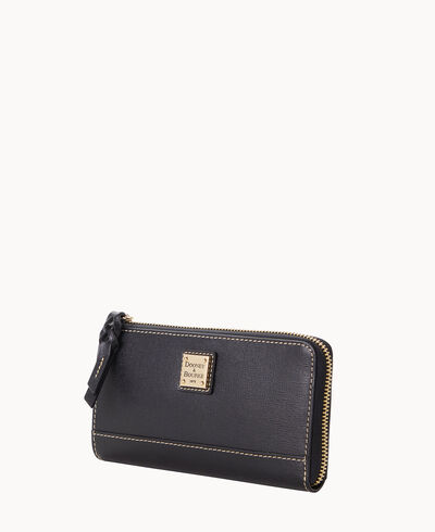 Saffiano Folded Zip Wristlet