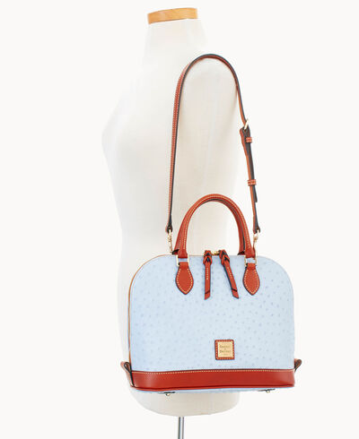 Ostrich Zip Zip Satchel