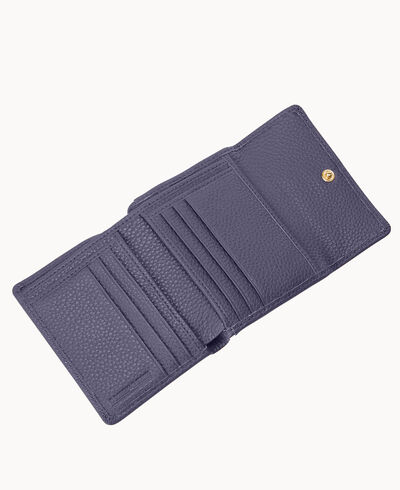 Pebble Grain Small Flap Credit Card Wallet