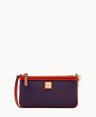 Pebble Grain Large Slim Wristlet