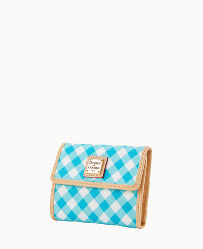 Gingham II Small Flap Credit Card Wallet