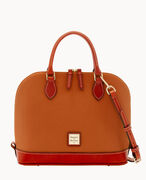 Pebble Grain Zip Zip Satchel