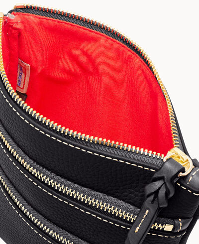 Pebble Grain North South Triple Zip