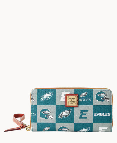 NFL Eagles Large Zip Around Wristlet