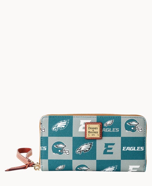 NFL Eagles Large Zip Around Wristlet