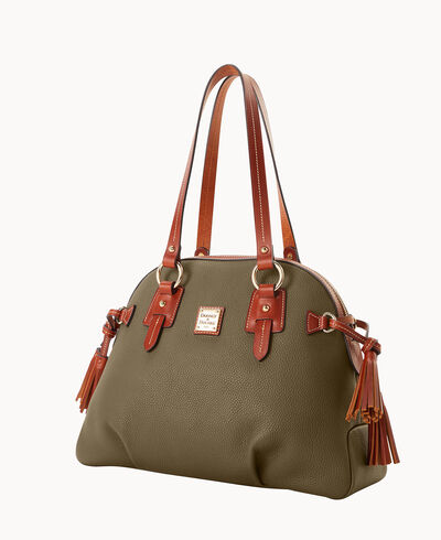 Pebble Grain Domed Satchel