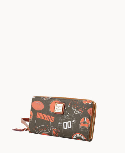 NFL Browns Large Zip Around Wristlet