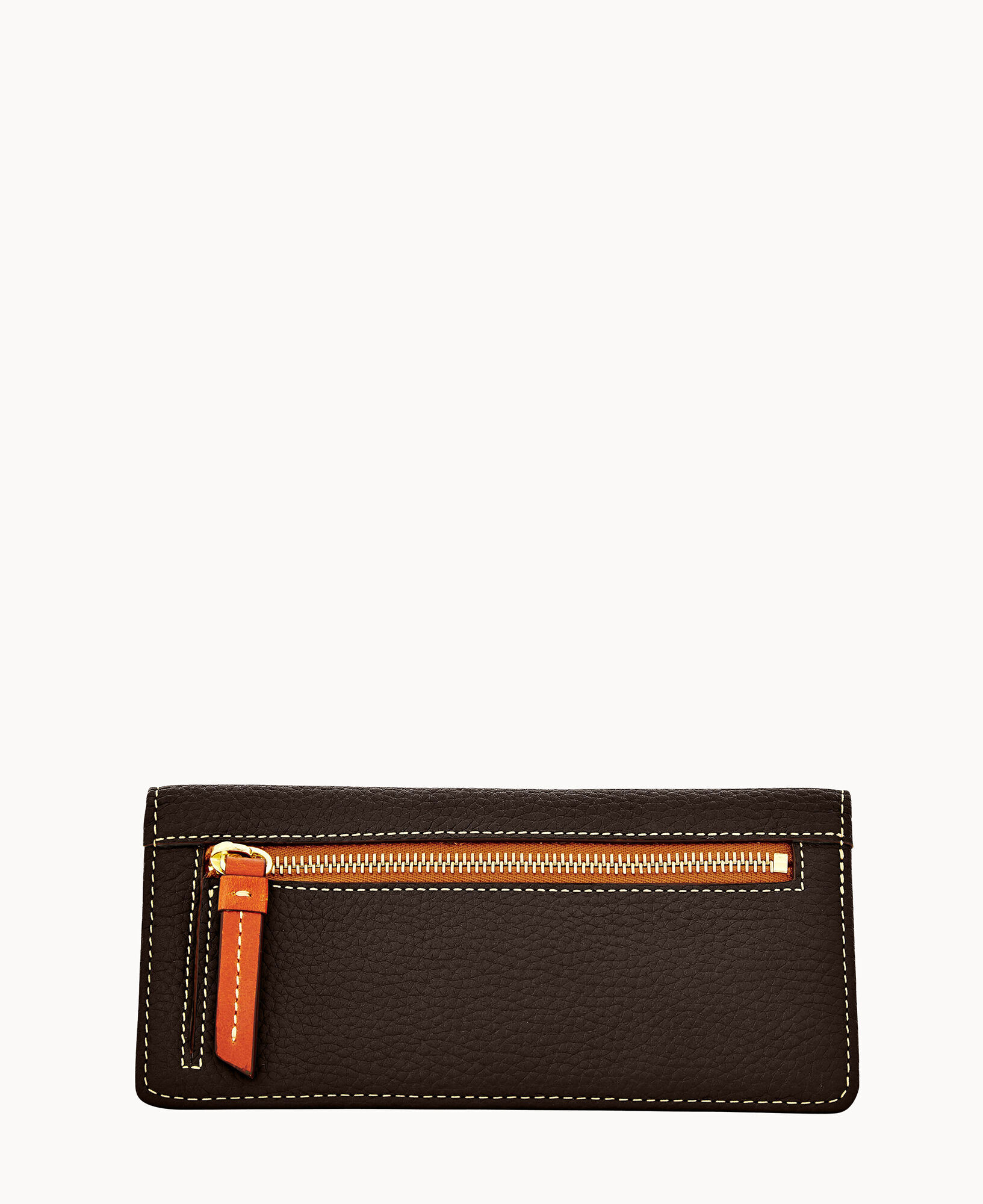 Dooney & Bourke Pebble Leather Slim Wallet - Black/Gold