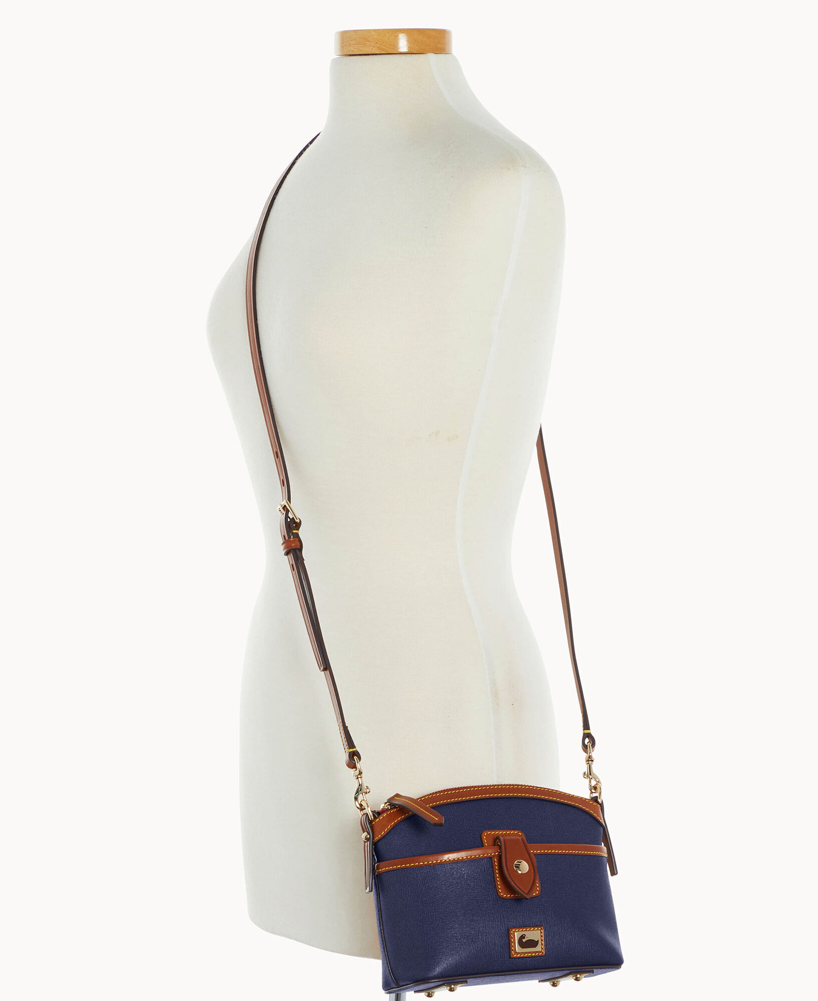 camden saffiano domed pocket crossbody