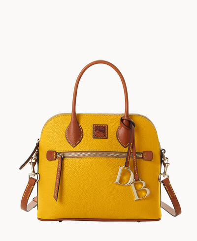 Pebble Grain Domed Satchel